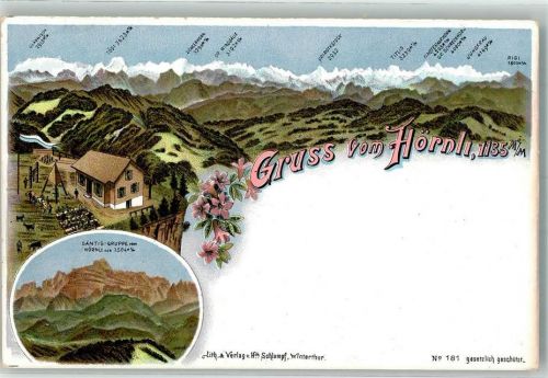 Hörnli Lithographie Säntis Gruppe Verlag Schlumpf Nr 181