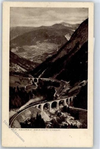 7482 Bergün Bravuogn - Rhätische Bahn, eisenbahn, Viadukt
