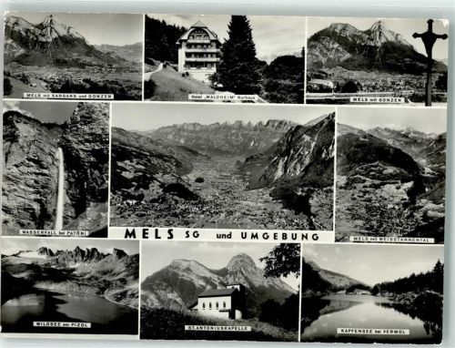8887 Mels Foto AK Hotel Waldheim Gonzen Foto Gross