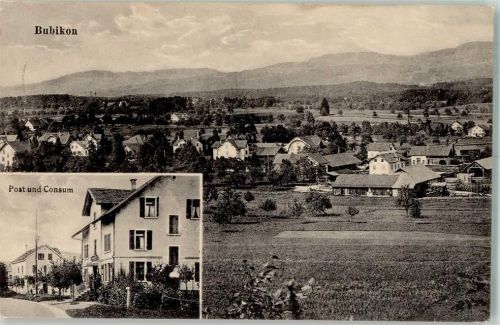 8608 Bubikon 1928 Foto AK Postamt Geschäft Konsum Feldpost Schwadron