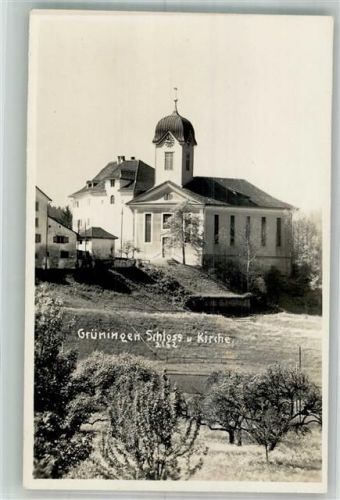 8627 Grüningen Foto AK Schloss Kirche