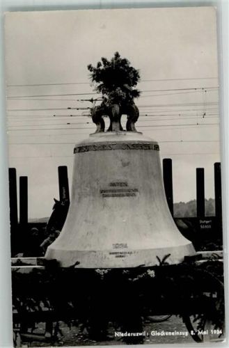 9244 Niederuzwil Foto AK Kirche Glockeneunzug 1934