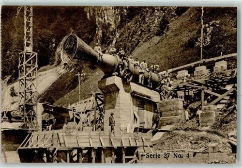 8854 Siebnen 1922 - Kraftwerk Wäggithal Staumauer im Schräh- Kieswaschanlage in Montage der Aufbereitungsanlage Serie 27 Nr. 4