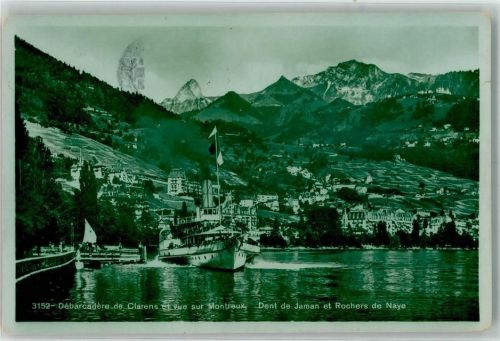 1815 Clarens - Raddampfer Anlegestelle Montreux