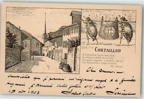 2016 Cortaillod 1903 - Maikäfer Tiere vermenschlicht Gedicht Ph. Godet