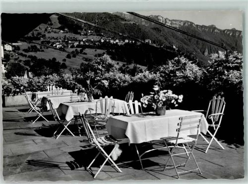 1822 Chernex Foto AK Vue de l Hotel des iris Terrasse Blumen