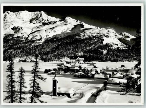7515 Sils/Segl Baselgia - Sils mit Marmoré und Piz Corvatsch Winteraufnahme