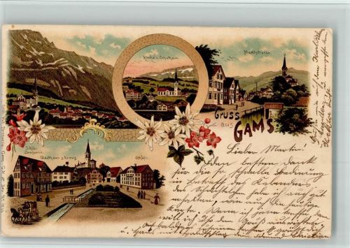 9473 Gams 1998 BOAKC Postkutsche Gasthaus Kreuz Lithographie