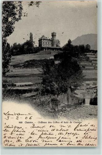 1815 Clarens 1906 - Chateau des Cretes baie