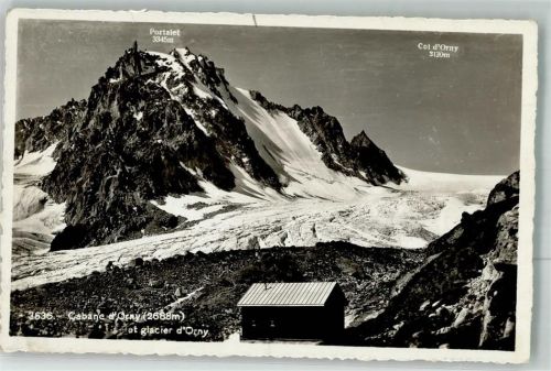 1937 Orsières 1943 Foto AK Feldpost Cabane d’Orny