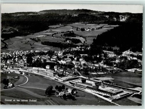2108 Couvet - et les Usines Dubied Flugaufnahme