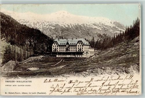 7260 Davos Dorf 1901 Lithographie Basler Heilstätte