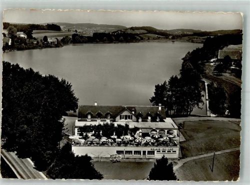1070 Puidoux 1962 Foto AK Fliegeraufnahme Gasthaus du Lac de Bret