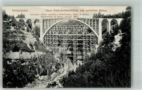 9052 Niederteufen Foto AK Neue Gmündertobelbrücke