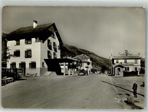 7537 Müstair Münster 1939 Folienkarte / Lackkarte Grenze Zollamt Auto