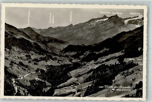 1865 Les Diablerets Ormont-Dessus Foto AK Fliegeraufnahme Ormontstal