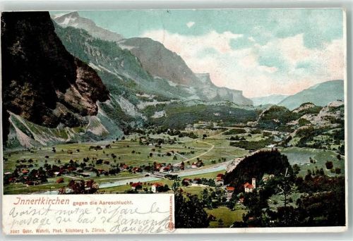 3862 Innertkirchen 1904 - gegen die Aareschlucht