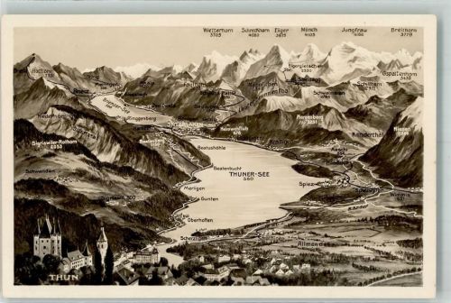 3600 Scherzligen Thun - Thunersee Landkarte