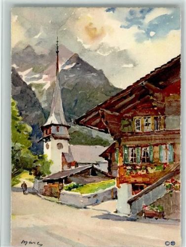 3785 Gsteig b. Gstaad Künstlerkarte sign.