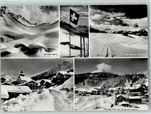 7064 Tschiertschen - Alp Farur Fahne Furklis bei Tschiertschen Ortsansicht Gesamtansicht Winteraufnahme Mehrfachaufnahme
