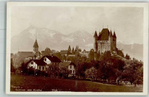 3600 Thun Foto AK Schloss Kirche