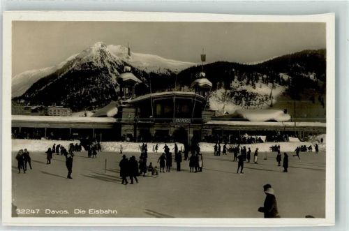 7260 Davos Dorf Gebrauchsspuren Winter die Eisbahn