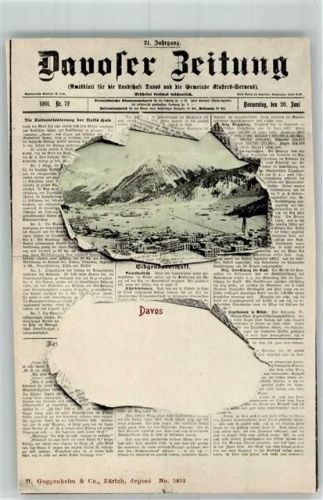 7260 Davos Dorf 1901 Zeitungs AK Davoser Zeitung Winter
