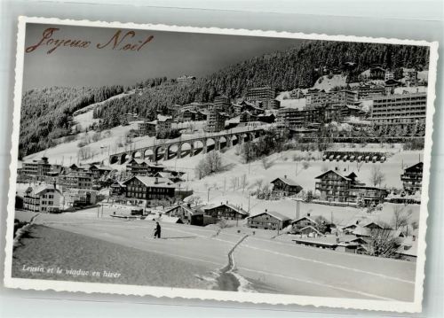 1854 Leysin 1946 Foto AK Winter Viadukt