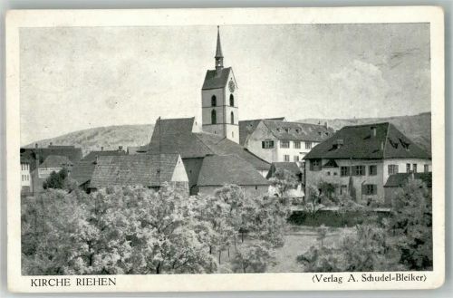 4125 Riehen 1929 Foto AK Kirche