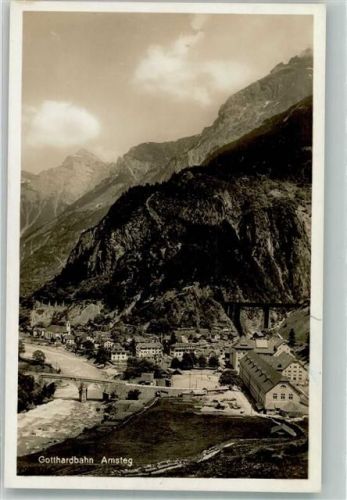 6474 Amsteg Foto AK Gotthardbahn