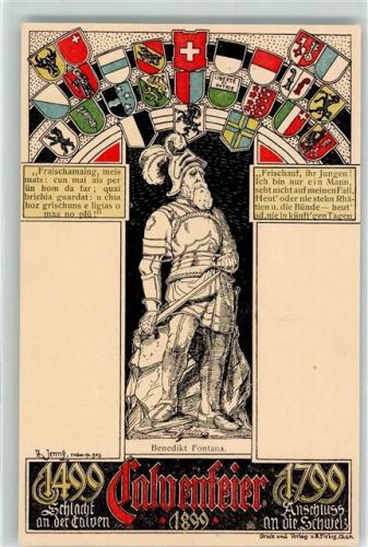 Calvenfeier Schlacht Wappen 1899 Benedikt Fontana
