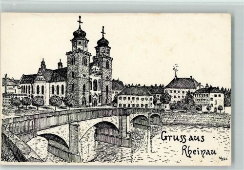 8462 Rheinau Künstlerkarte sign Wyss