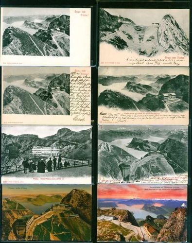 Pilatus Kulm Lot mit 22 AK, 1900-1947; gute Erhaltung, teils gelaufen Sammlung Schweiz Posten 21 bis 100 AK