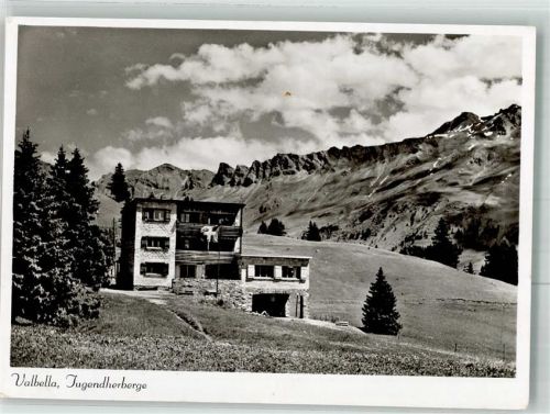 7077 Valbella 1953 Foto AK Pension Jugendherberge