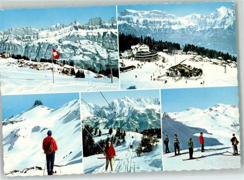 8898 Tannenboden Flumserberg - Skilift Skifahrer