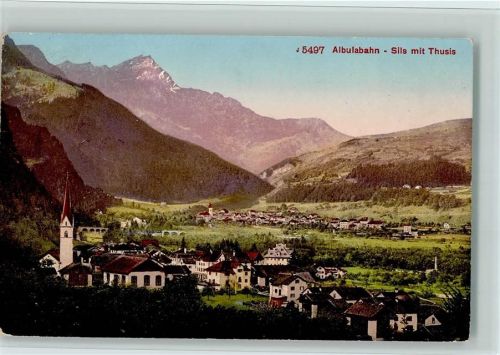 7515 Sils/Segl Baselgia 1912 - Albulabahn Sils mit Thusis