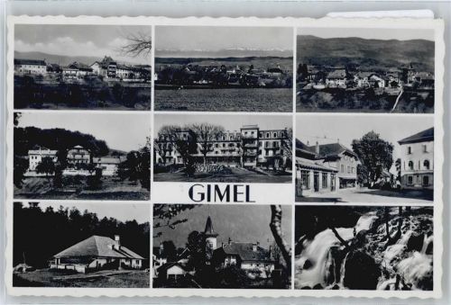 1188 Gimel - Teilansichten, Wasserfall, Kirche