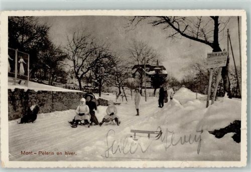 1801 Le Mont-Pèlerin Gebrauchsspuren Schlitteln