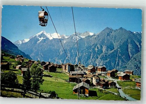 3925 Grächen 1965 Foto AK Seilbahn Hannigalp