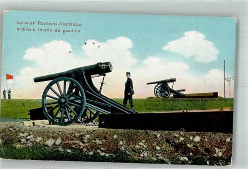 Schwere Positions-Geschütze Artillerie Militär Schweiz