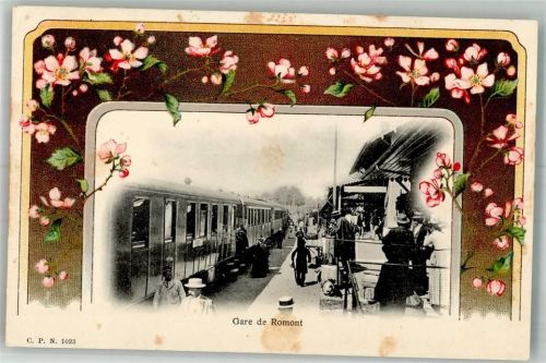 1680 Romont FR Foto AK Bahnhof Eisenbahn