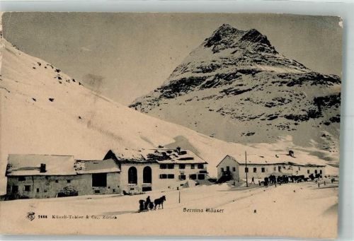 7503 Samedan Samaden 1906 Gebrauchsspuren Pension Bernina Häuser Winter
