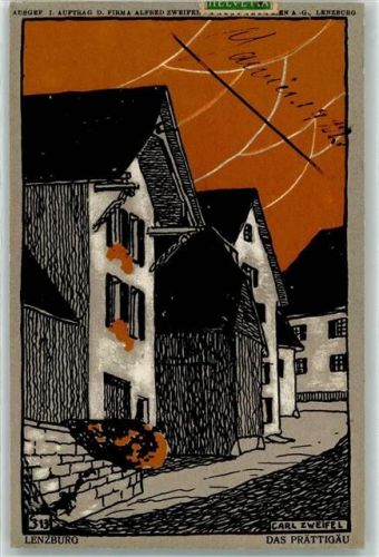 5600 Lenzburg Künstlerkarte Das Prättigäu sign. Carl Zweifel