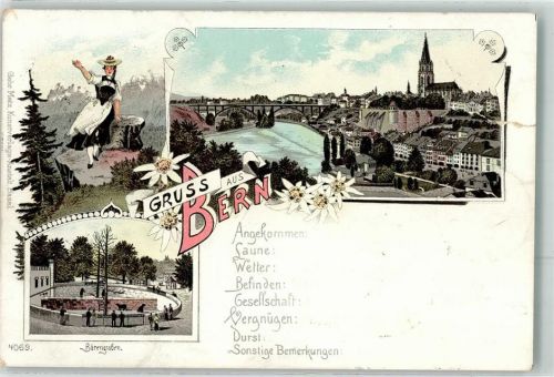 3000 Bern Berne 1898 Gebrauchsspuren Bären