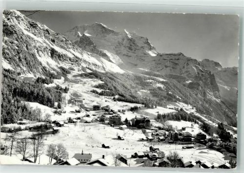 3823 Wengen Foto AK Winter Jungfrau Foto Gyger