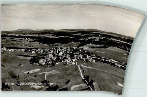 2350 Saignelégier Karte beschädigt Fliegeraufnahme