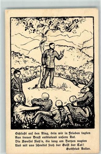 8455 Rüdlingen 1925 - Jungmannschaftslogen Pfingsttagung Gedicht von Gottfried Keller