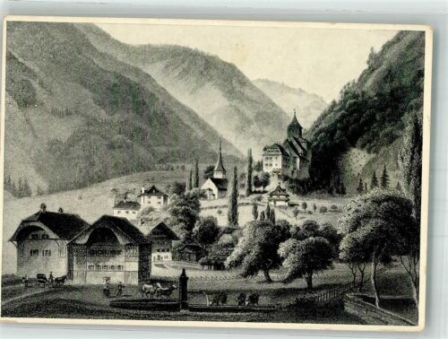 3752 Wimmis - Burg Wimmis Stich auf AK