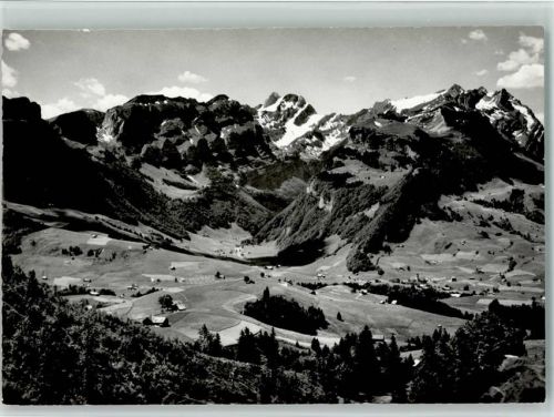 Alpstein - Im Alpstein Blick vom Eggli auf Wasserauen Wildkirchli Ebenalp altmann und Säntis
