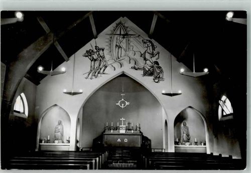3823 Wengen 1945 Foto AK Kirche Ort lt. Stempel